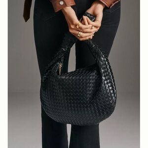 NWT Black Anthropologie Brigitte Satchel by Meli Bianco